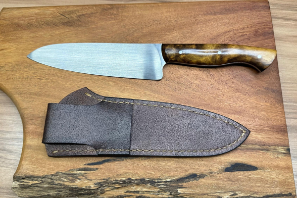 -Faca -Artesanal -Chef Burl de Imbuia